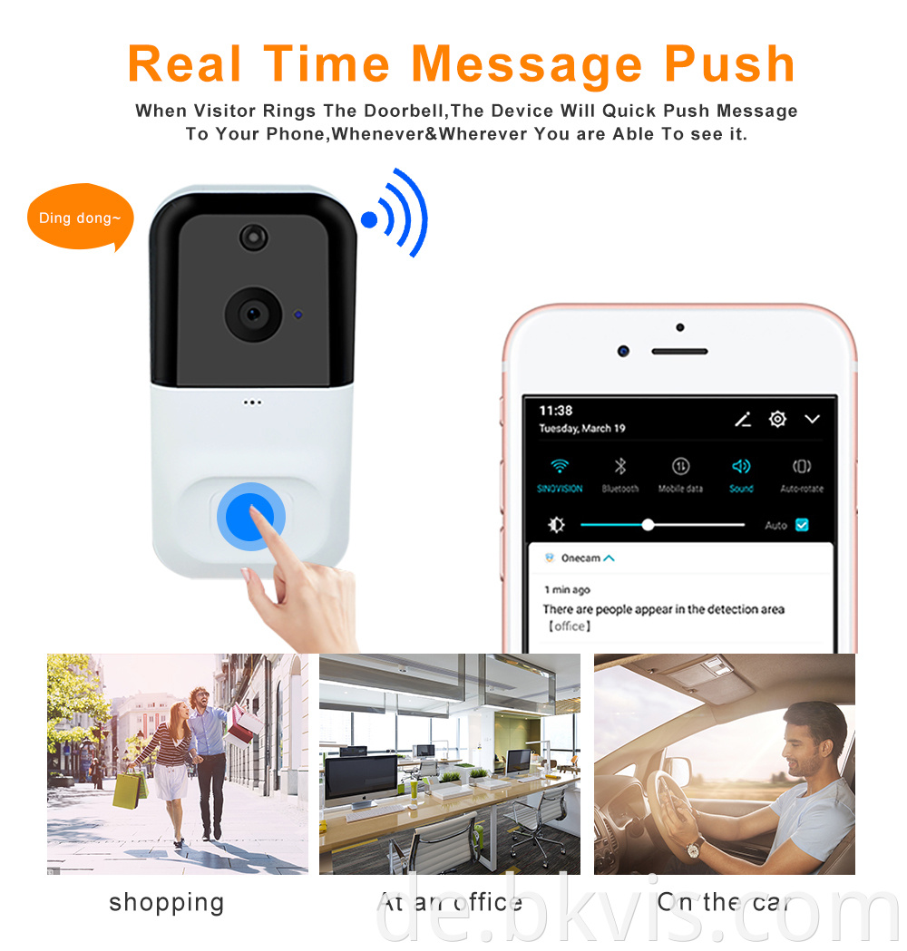 1080p Night Vision Security Ring Camera Smart Doorbell